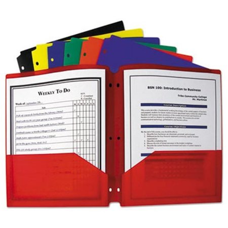 C-LINE PRODUCTS C-Line Products 33930 8.5 x 11 in. Two-Pocket Heavyweight Folder with 3-Hole Punch - Assorted Color 33930